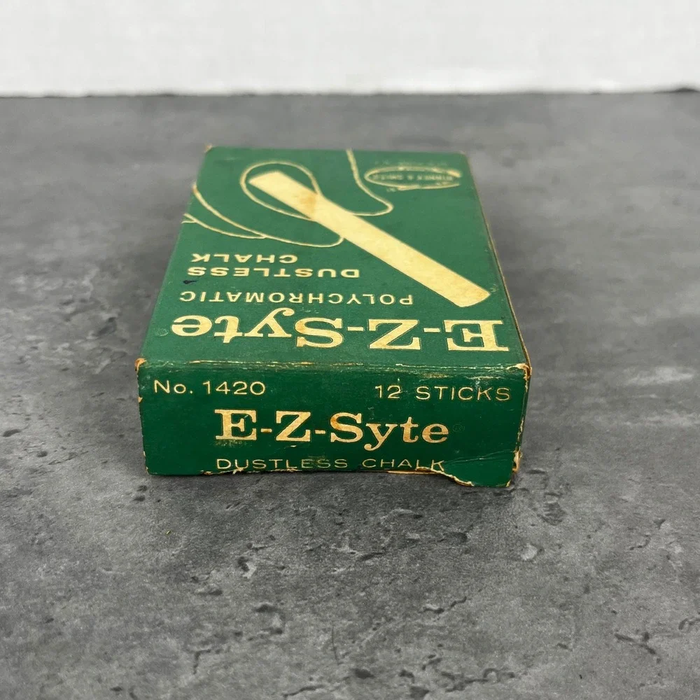 VTG 1940s-60s Binney &‎ Smith E-Z-Syte Polychromatic Dustless Chalk No 1420 Box